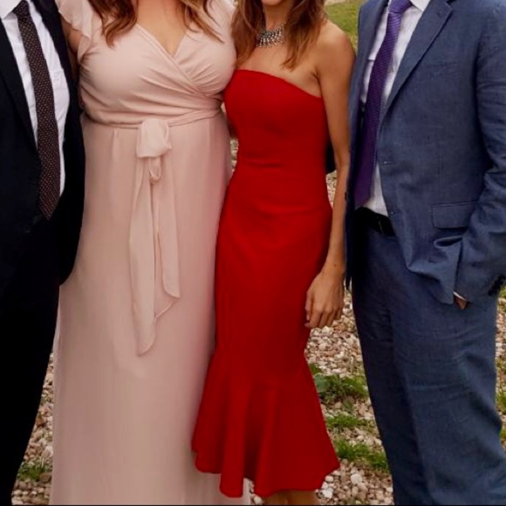 Strapless Red Trumpet Dress